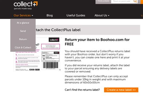 boohoo return label.